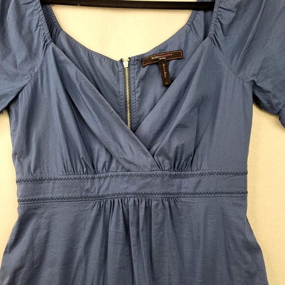 BCBG Max Azria Blue Short Sleeve Dress Eyelet Hem Back Zipper 0 Petite - Picture 6 of 10